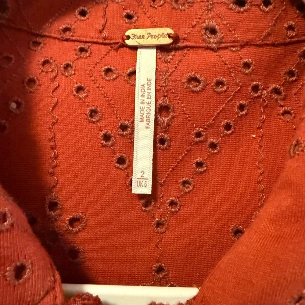 NWT Free People Set The Tone Eyelet Jumpsuit, Size 2